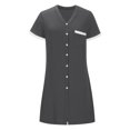 thumbnail image 3 of Gspmoly Robes pour Femmes, Mode Femme Été Col en V Manches Courtes Couleur Contrastante pour la Maison Robe Courte Robes de Travail pour Femmes Offres du Jour, 3 of 5