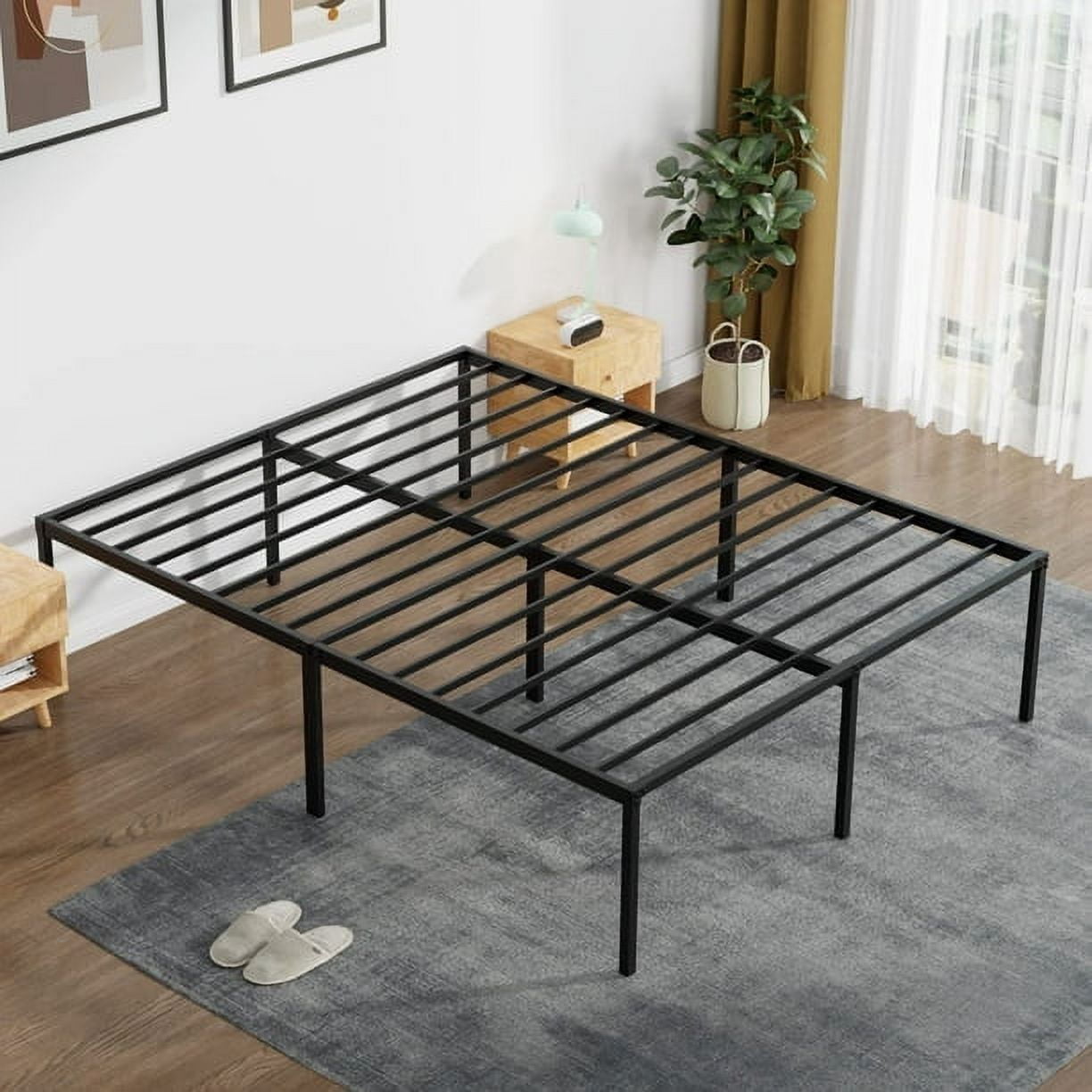FDW Heavy Duty Metal Platform Bed Frame, Queen, 18'' Height, Noise-Free and Easy Assembly, No Box Spring Needed