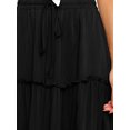 thumbnail image 4 of LUXUR Jupe Midi Évasée pour Femmes, à Volants, Fluide, Taille Haute, Noire, TG, 4 of 4