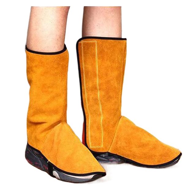 Leather Anti-scalding Work Safety Boot Welder Foot Welding Protection Wear-resistant Welding Foot Guard Shoes Covers ,Easy to Wear