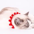 thumbnail image 3 of CBFFDC Cat Necklace Handmade Beautiful Fake Pearl Decor Fur Ball Pet Dog Collar Pet Neck Circle, 3 of 6