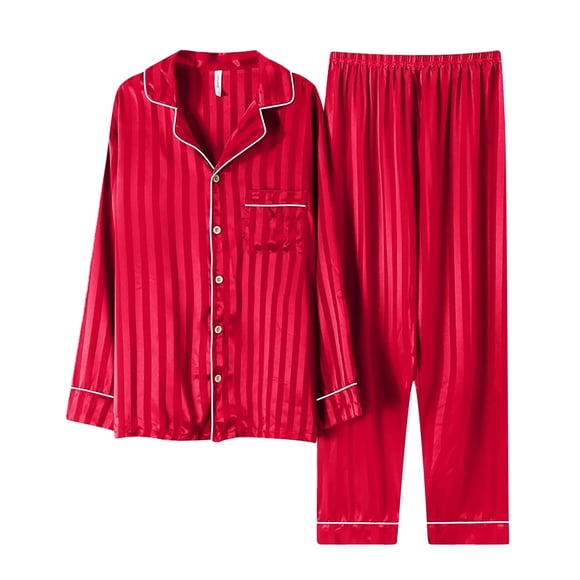 LUOGENLI Christmas Pajamas for Family Family Matching Pajamas Long Sleeve Silk Like Satin Sleepwear for Parents and Kids Holiday Party Outfit Red Size 13-14 Years
