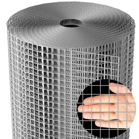 Amagabeli Jardin et Maison Quincaillerie Tissu 1/2 Pouce 48 Po X 100 Pi Galvanisé après Soudage Calibre 19 Carré Fil de Poulet Clôture Maille Rouleau Surélevé Bac de Jardin Plantes Supports Filet pour Volaille Cage Clôture à Serpent Jw008