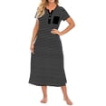 thumbnail image 3 of Birdeem Robe de Nuit d'Été Confortable à Col Rond pour Femme, Ample, à Manches Courtes, Vêtements de Maison, 3 of 6