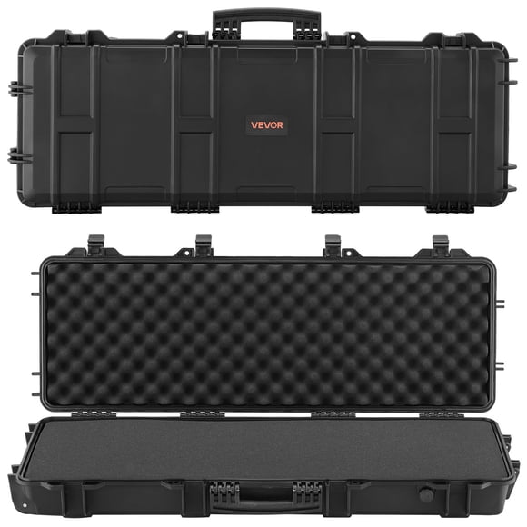 VEVOR Hard Rifle Case, Lockable Rifle Case with Pre-cut Foams, 40 in Gun Storage with Wheels, IP67 Waterproof & Dustproof Movable Large Pistol Storage for Rifles, Shotguns, Airsoft Guns, Black