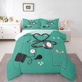 thumbnail image 2 of Erosebridal Cartoon Medical Tool Bedding Toddler Comforter Set, Clothes Print Down Comforter, Green, 2pcs, 2 of 7