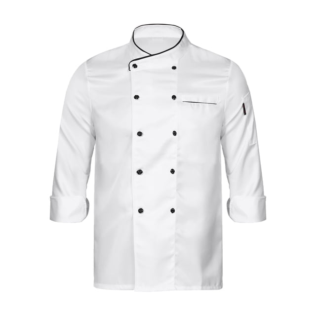 zdhoor Unisex Mens Womens Double-Breasted Chef Coat Cooks Jacket Chef Works Kitchen Cooking Uniform White Long Sleeve L