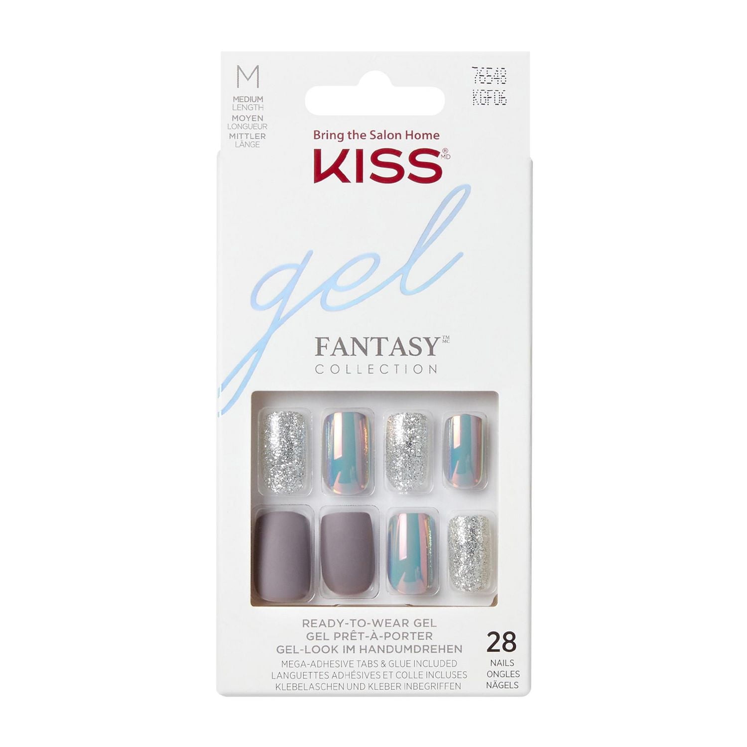 KISS Gel Fantasy - Wake up Call 3D - Faux Ongles, Moyen
