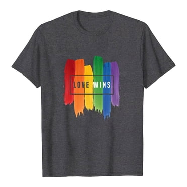 Pisexur Pride Shirt Women Rainbow Graphic Tees LGBT Equality Shirts Love Win Pride Flag T-Shirt Casual Short Sleeve Tops