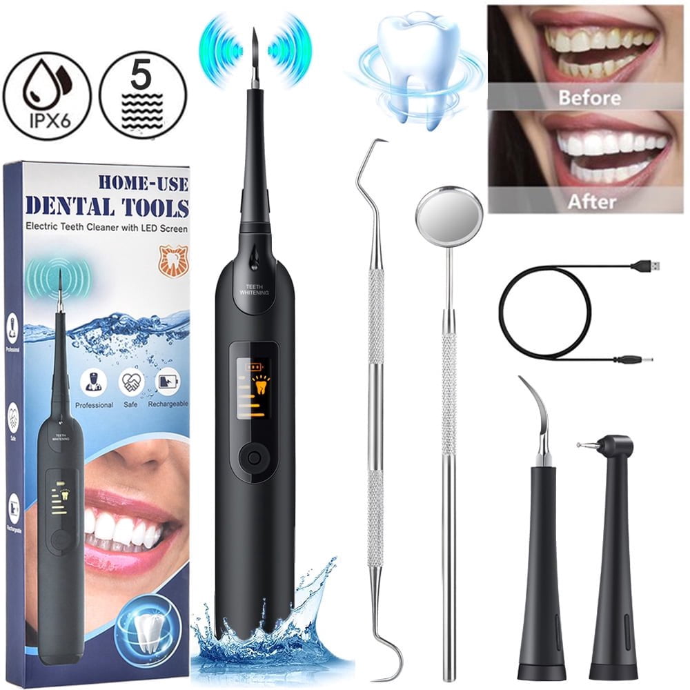 QJUHUNG Sonic Tooth Scraper  Electric Dental Calculus Remover With 5 Adjustable Modes  Powered by USB  Scraper Plaque Tartar Remover Teeth Cleaning Tools for Dental Calculus  Tartar  Toot