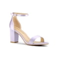 thumbnail image 1 of BLISSFUL STEP Halloween Women's Back to School Shoes Ankle Strap Buckle Block Heel Sandals Purple 8, 1 of 7