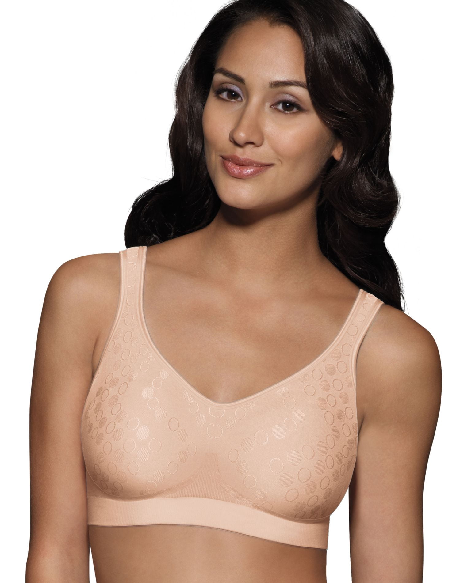 Bali Womens Comfort Revolution Smart Sizes Shaping Wirefree Bra, M, Nude Dot