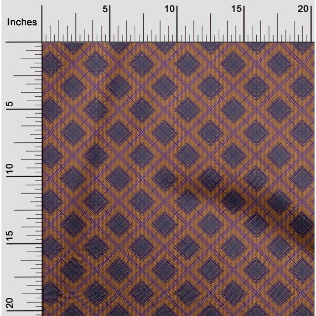 oneOone Georgette Viscose Fabric Tartan Check Printed Craft Fabric BTY 42 Inch Wide