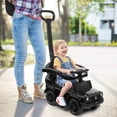 thumbnail image 2 of Costway 3 in 1 Ride on Push Car Mercedes Benz G350 Stroller Sliding Car w/ Canopy Black, 2 of 10