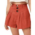thumbnail image 3 of B91xZ Shorts Larges d'Été pour Femmes Décontractés Taille Haute Ample avec Poche, Rouge m, 3 of 3