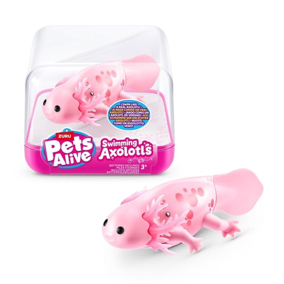 Pets Alive Axolotls Electronic Robot Toy (Pink), Swimming Bath & Pool Toy by ZURU