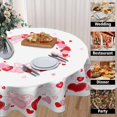 thumbnail image 4 of Valentine''s Day Round Tablecloth 60 Inch Red and Pink Love Hearts Table Cloth Valentines Romantic Polyester Table Cover for Party Kitchen Dining Room Home Decor, 4 of 6