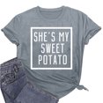 thumbnail image 1 of Meichang T-Shirts pour Femmes, Hauts de la Saint-Valentin, Imprimé Cœur d'Amour Doux, T-Shirts Mignons, Col Rond, Manches Courtes, T-Shirts de Vacances, Saint-Valentin, 1 of 4