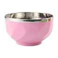 thumbnail image 2 of Double Layer Insulated Bowl - Stainless Steel Inner with Polypropylene Outer Temperature Retention Soup & Salad Bowl Durable Kitchenware, Pink, JKODE, 2 of 9