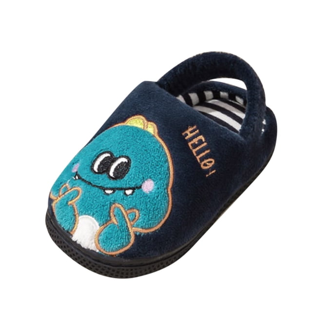 FhsagQ Shoes Girls Slippers Size 3 Purple Autumn and Winter Cute Boys and Girls Slippers Flat Bottom Soft and Comfortable Warm Cartoon Dinosaur Rabbit Pattern Blue 13