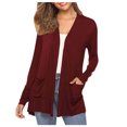 thumbnail image 2 of Dvkptbk Womens Fall Long Cardigans Solid Color Outerwear Plus Size Cardigan for Women 2023 Fashion, 2 of 6
