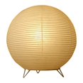 thumbnail image 1 of NightStand Table Lamp Paper Shade for Bedroom Dresser Parties Decor Handmade Round 25x25cm, 1 of 8