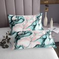 thumbnail image 3 of Marble Quilt Set Stone Pattern Fluid Coverlet Set Watercolor Marbling Texture Bedspread Set Modern Abstract Art Bedding Set Twin Size,Pink Blue, 3 of 5