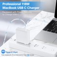 thumbnail image 2 of Mac Book Pro Charger - 118W USB C Fast Charger Power Adapter Compatible with USB C Port MacBook Pro/MacBook Air 16 15 14 13 Inch, New iPad Pro and All USB C Device, Include Charge Cable 6.6ft, 2 of 6
