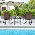 thumbnail image 4 of Costway 2 PCS Outdoor Rocking Chairs with Breathable Backrest Smooth Safe Rocking Design Brown, 4 of 9