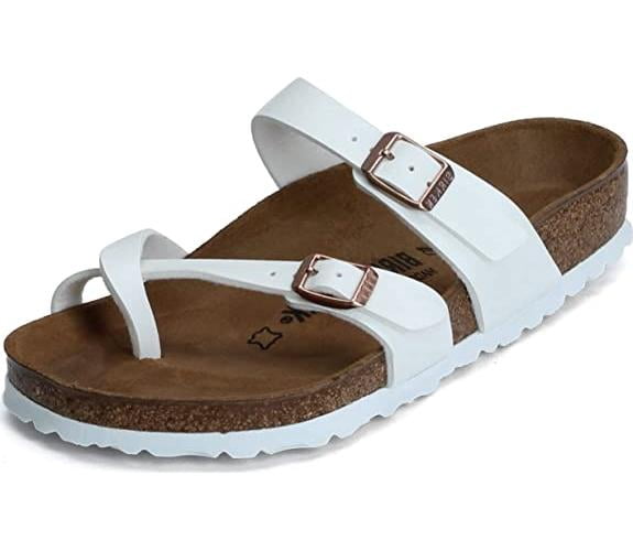 Birkenstock Mayari Birko-Flor Sandales pour Femmes - Blanc - 45
