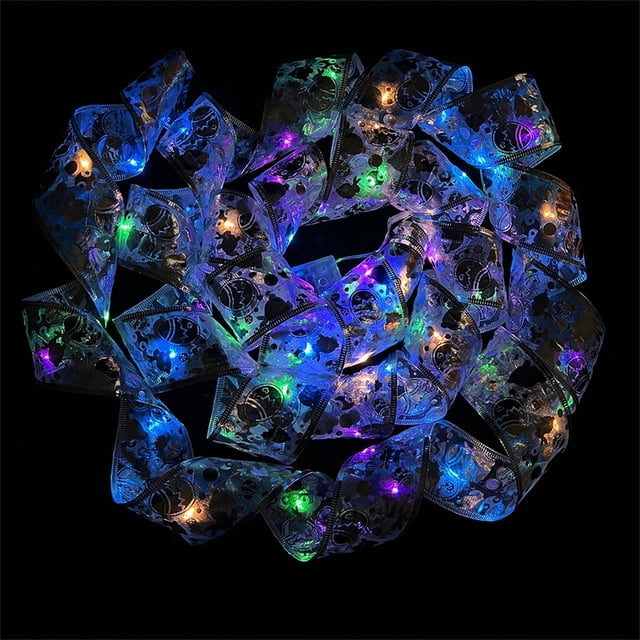 Agiferg Easter Decoration LED Ribbon Lights Easter Tree Ornaments DIY Lace Bow String Lights Decoration