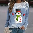 thumbnail image 1 of Qertyioot Christmas Women Mode Sweat-Shirt Décontracté, Manches Longues Col Rond Imprimé Ample Tops, 1 of 6