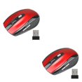 thumbnail image 1 of crativent Computer 2.4Ghz Wireless Optical Mouse Quick Speed 6 Buttons Plastic Gaming Mice DPI Adjustable Portable Accessory Red 2Set, 1 of 6