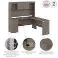 thumbnail image 2 of Bestar Logan 65W L Shaped Desk with Hutch in silver maple, 2 of 4