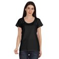 thumbnail image 1 of Inkmeso T-Shirt Basique à Encolure Dégagée Décontracté à Manches Courtes en Coton Uni T-Shirt Haut pour Femmes, 1 of 8