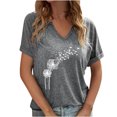 thumbnail image 1 of Birdeem Chemisiers Chemises T-Shirts Hauts à Manches Courtes Imprimés à Col en V Décontractés pour Femmes, 1 of 12