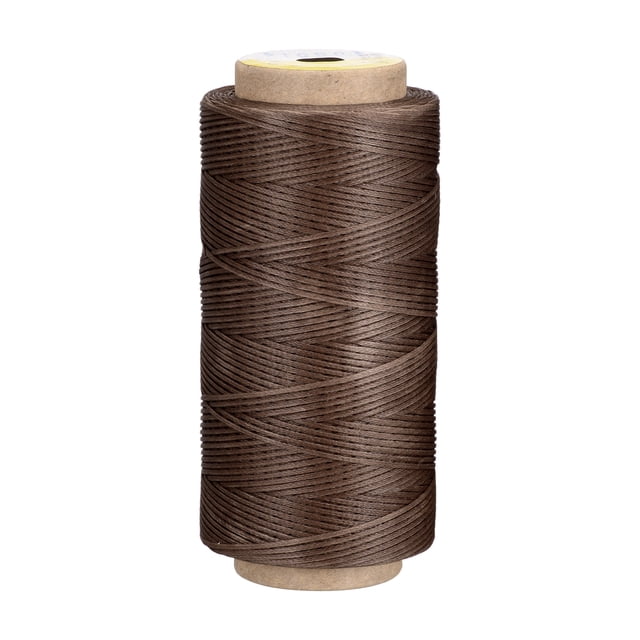 Unique Bargains 186 Yards 210D/1mm Leather Sewing Thread Polyester Waxed Cord, Brown