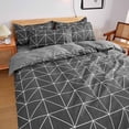 thumbnail image 4 of Fridja 4Pcs Queen Bedding Sets All Season Bed Set, Soft Microfiber Bedding Solid Color Printed with 1 Quilt Cover, 1 Sheets, 2 Pillowcases, 4 of 5