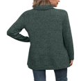 thumbnail image 4 of Ribbed Turtleneck Top for Women - Long Sleeve Basic Shirt with Side Slit, 4 of 5