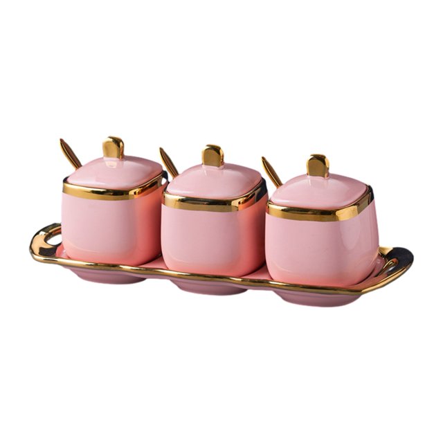maskred Organisateur de Cuisine Bocal Simplifier la Routine de Cuisson avec Rangement Ordonné Contenants de Rangement Étanches Rose