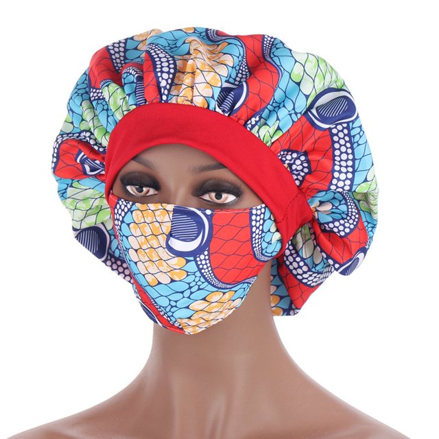 Chapeau de Femmes Chapeaux Rouges Modèle Africain Femmes Réglable Large Bande Élastique Bonnet de Nuit pour la Fête
