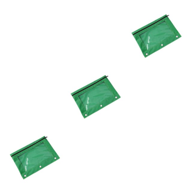 Decodeary Durable Pouch For Organizing Documents In Office Portable Zippered Pouch Green 3Set