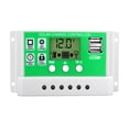 thumbnail image 1 of yeacher 60A Solar Charge Controller with LCD Display, Dual USB 5V Output, 12V/24V Auto Recognition for Lead Acid/Lithium Batteries, PWM Charging, Overcharge Protection, White & Green Design, 1 of 6