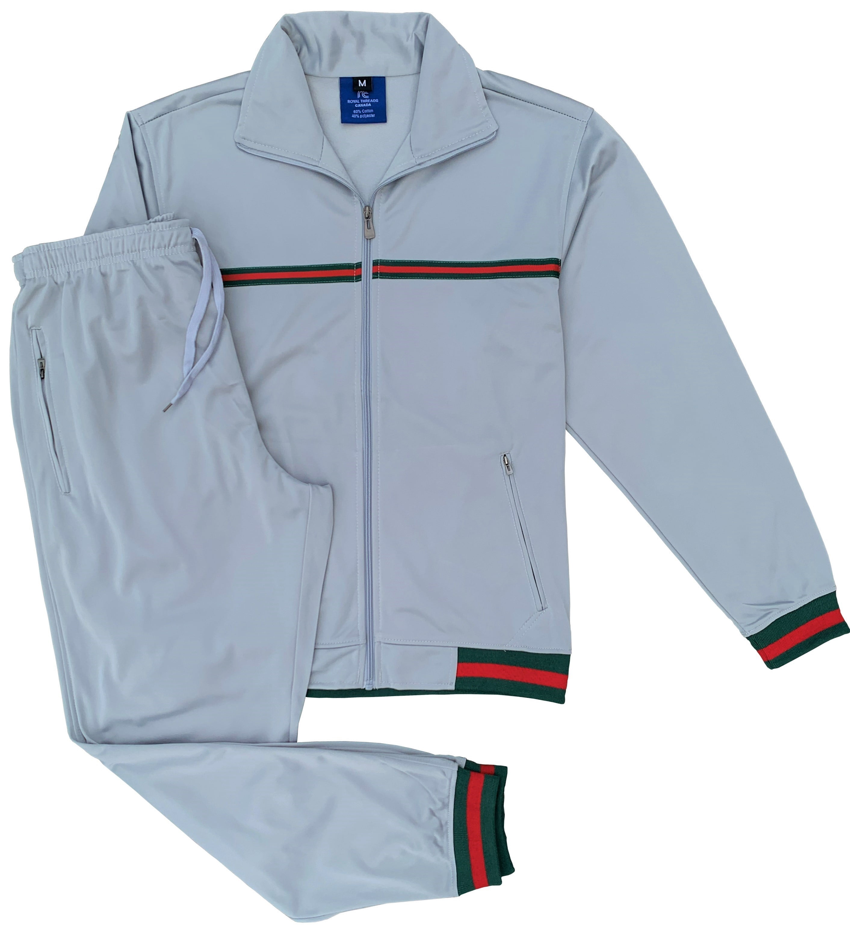Men's StarLight Active Fashion Stripe Jogger Track Jacket & Trackpants 2 Piece Set