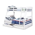 thumbnail image 1 of White Twin Over Double Wood Bunk Bed W Drawers, 1 of 2