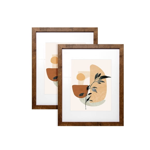 Sonefreiy 11x14 Picture Frame Wood with Mat for 8x10 Modern Brown Photo Frame Set for Desk and Wall Gallery Home Decor Gift for F