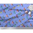 thumbnail image 3 of Soimoi Blue Poly Georgette Fabric Rufous Flycatcher Bird Decor Fabric Printed Yard 42 Inch Wide, 3 of 3