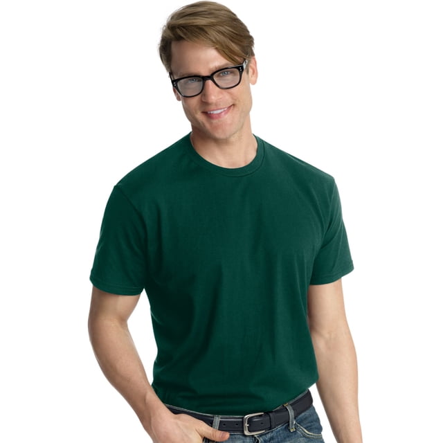 Hanes Nano-T Men`s T-shirt, XL, Deep Forest