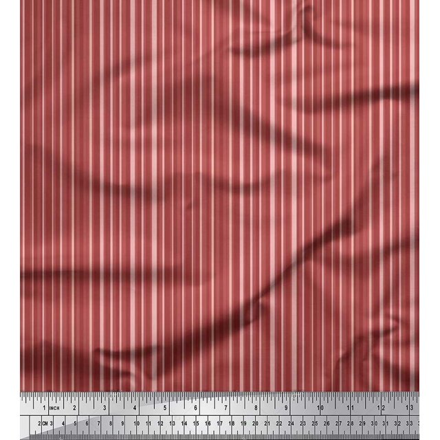 Soimoi Velvet Fabric Vertical Stripe Print Sewing Fabric Yard 58 Inch Wide