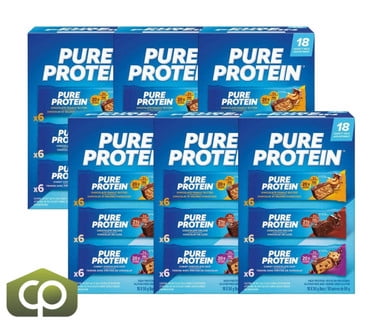 Pure Protein Bar Variety Pack - 18 Bars x 50g (1.76 oz), Gluten-Free (6/Case)-TOTAL 108 BARS